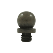 DELTANA 9/16 Inch Solid Brass Ball Tip Hinge Finial (White Bronze Dark Finish)