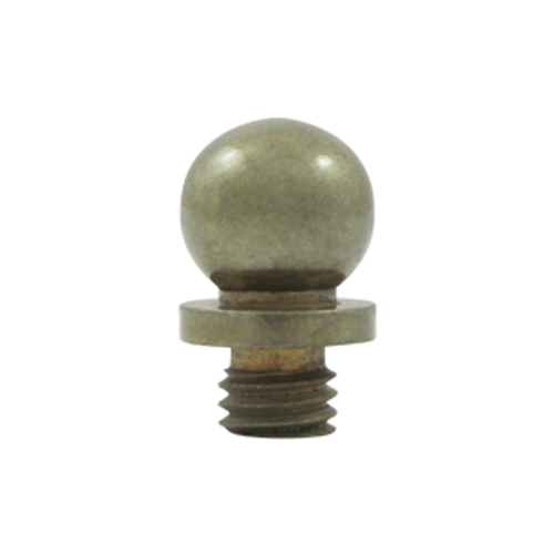 9/16 Inch Solid Brass Ball Tip Hinge Finial White Bronze Light Finish DELTANA