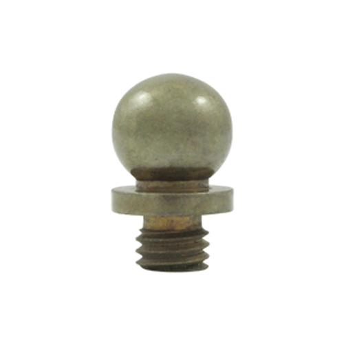 9/16 Inch Solid Brass Ball Tip Hinge Finial White Bronze Light Finish