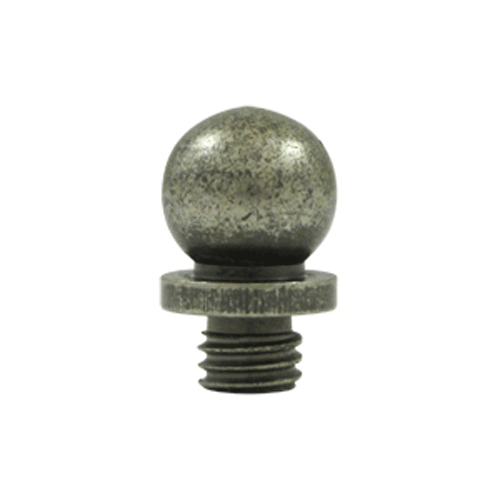 9/16 Inch Solid Brass Ball Tip Hinge Finial (White Bronze Medium Finish)