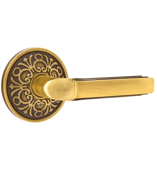 Solid Brass Milano Lever With Lancaster Rosette