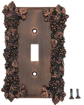 Grapes & Floral Wall Plate (Antique Copper Finish)