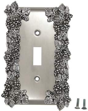 Grapes & Floral Wall Plate (Bright Nickel Finish)