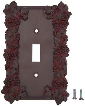 Grapes & Floral Wall Plate (Rust Finish)