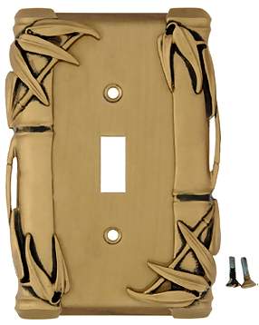 Bamboo Style Wall Plate (Antique Brass Gold Finish)