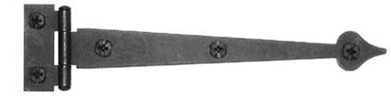 6 1/2 Inch Cast Iron Strap Hinge: Black Matte Iron Strap Hinge (Flush Mount)