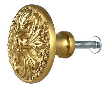 1 1/2 Inch Polished Brass Rococo Cabinet Knob (Several Finishes Available)