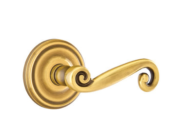 Solid Brass Rustic Lever with Regular Rectangular Rosette (Several Finishes Available)