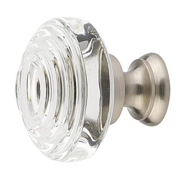 1 5/8 Inch Clear Crystal Glass Deco Cabinet & Furniture Knob