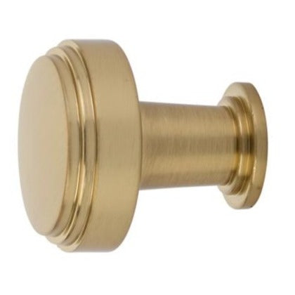 1 1/4 Inch Solid Brass Newport Knob (Satin Brass Finish)