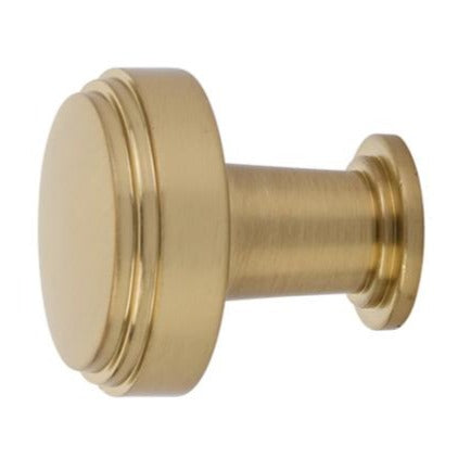 1 3/4 Inch Solid Brass Newport Knob (Satin Brass Finish)