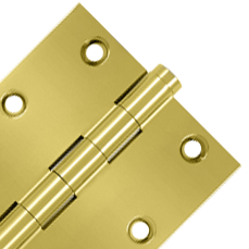 3 1/2 X 3 1/2 Inch Solid Brass Hinge Interchangeable Finials (Square Corner, PVD Polished Brass Finish)