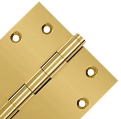 4 1/2 Inch X 4 1/2 Inch Solid Brass Square Hinge Interchangeable Finials (PVD Polished Brass Finish)