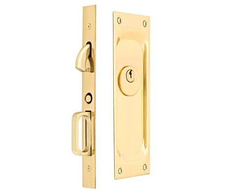Solid Brass Keyed Pocket Door Mortise Lock (Several Finishes Available)