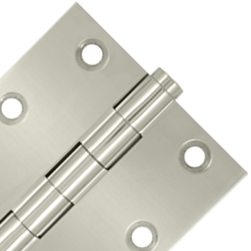 3 X 3 Inch Solid Brass Hinge Interchangeable Finials (Square Corner, Polished Nickel Finish) DELTANA