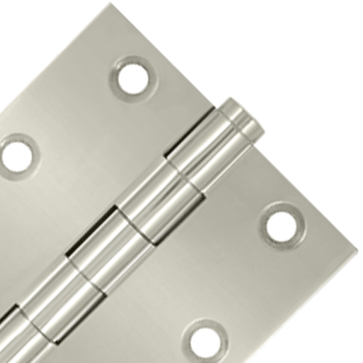 3 X 3 Inch Solid Brass Hinge Interchangeable Finials (Square Corner, Polished Nickel Finish)