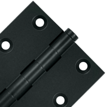 3 X 3 Inch Solid Brass Hinge Interchangeable Finials (Square Corner, Paint Black Finish)