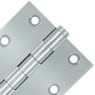 3 X 3 Inch Solid Brass Hinge Interchangeable Finials (Square Corner, Chrome Finish) DELTANA