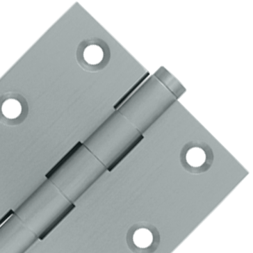 3 X 3 Inch Solid Brass Hinge Interchangeable Finials (Square Corner, Brushed Chrome Finish)