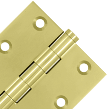 3 X 3 Inch Solid Brass Hinge Interchangeable Finials (Square Corner, Unlacquered Brass Finish)