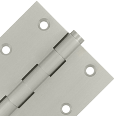 3 1/2 X 3 1/2 Inch Solid Brass Hinge Interchangeable Finials (Square Corner, Brushed Nickel Finish)