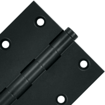 3 1/2 X 3 1/2 Inch Solid Brass Hinge Interchangeable Finials (Square Corner, Paint Black Finish)