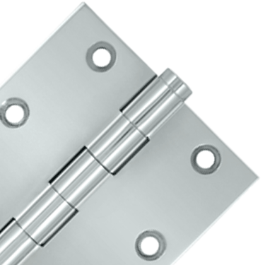 3 1/2 X 3 1/2 Inch Solid Brass Hinge Interchangeable Finials (Square Corner, Chrome Finish)
