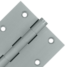 3 1/2 X 3 1/2 Inch Solid Brass Hinge Interchangeable Finials (Square Corner, Brushed Chrome Finish)