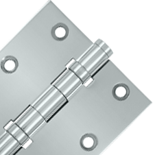 3 1/2 X 3 1/2 Inch Double Ball Bearing Hinge Interchangeable Finials (Square Corner, Chrome Finish) DELTANA