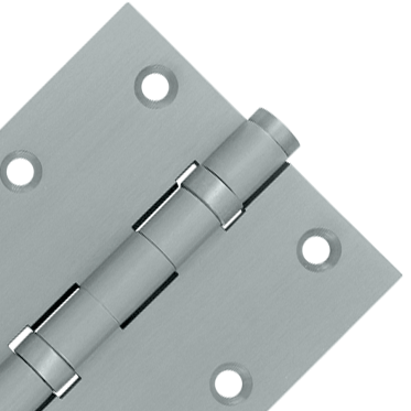 3 1/2 X 3 1/2 Inch Double Ball Bearing Hinge Interchangeable Finials (Square Corner, Brushed Chrome Finish) DELTANA