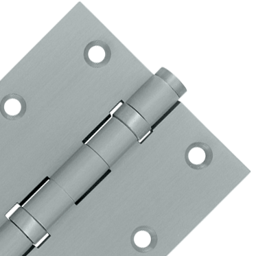 3 1/2 X 3 1/2 Inch Double Ball Bearing Hinge Interchangeable Finials (Square Corner, Brushed Chrome Finish)