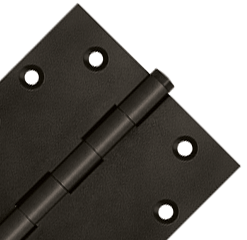 4 1/2 Inch X 4 1/2 Inch Solid Brass Square Hinge Interchangeable Finials (Oil Rubbed Bronze Finish)