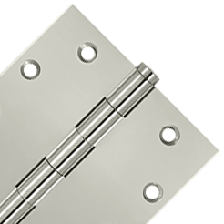 DELTANA 4 1/2 Inch X 4 1/2 Inch Solid Brass Square Hinge Interchangeable Finials (Polished Nickel Finish)