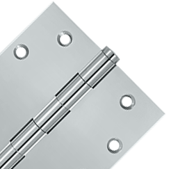 4 1/2 Inch X 4 1/2 Inch Solid Brass Square Hinge Interchangeable Finials (Chrome Finish)