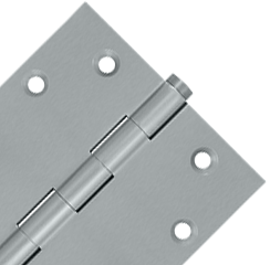 4 1/2 Inch X 4 1/2 Inch Solid Brass Square Hinge Interchangeable Finials (Brushed Chrome Finish)