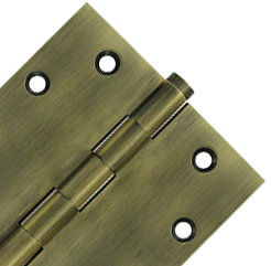 4 1/2 Inch X 4 1/2 Inch Solid Brass Square Hinge Interchangeable Finials (Antique Brass Finish)