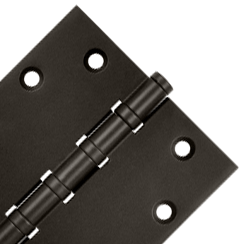 4 1/2 Inch X 4 1/2 Inch Solid Brass Four Ball Bearing Square Hinge (Oil Rubbed Bronze Finish)