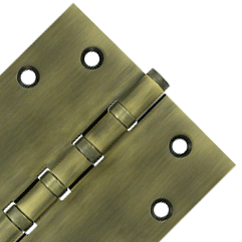 4 1/2 Inch X 4 1/2 Inch Solid Brass Four Ball Bearing Square Hinge (Antique Brass Finish)