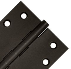 Pair 4 Inch X 4 Inch Non-Removable Pin Hinge Interchangeable Finials (Square Corner, Oil Rubbed Bronze Finish)