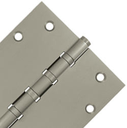 5 Inch X 5 Inch Solid Brass Four Ball Bearing Square Hinge (Brushed Nickel Finish)