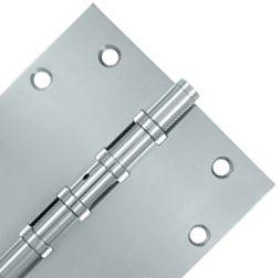 5 Inch X 5 Inch Solid Brass Non-Removable Pin Square Hinge (Chrome Finish)