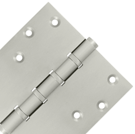 6 Inch X 6 Inch Solid Brass Ball Bearing Square Hinge (Brushed Nickel Finish)