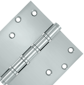 6 Inch X 6 Inch Solid Brass Ball Bearing Square Hinge (Chrome Finish)