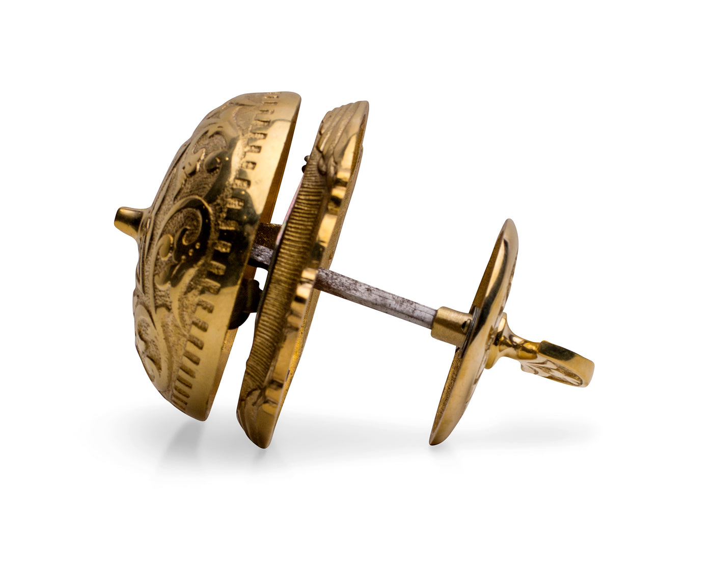 Brass Eastlake Mechanical Twist Door Bell 5 3/8 Inch Eastlake Doorbell (Polished Brass Finish)