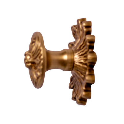 2 5/8 Inch Polished Brass Rococo Victorian Knob with Back Plate (Several Finishes Available)