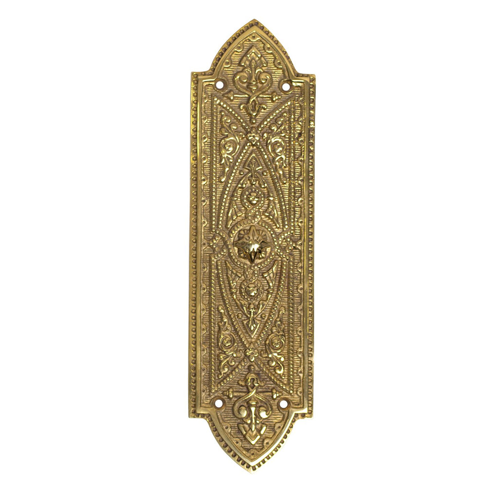 COPPER MOUNTAIN HARDWARE 10 Inch Brass Ornate Style Push Plate (Several Finishes Available)