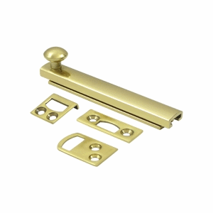 4 Inch Solid Brass Surface Bolt (Polished Brass Finish) DELTANA