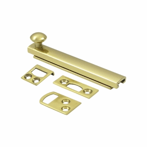 4 Inch Solid Brass Surface Bolt (Polished Brass Finish)