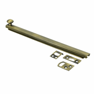 8 Inch Solid Brass Surface Bolt (Antique Brass Finish)