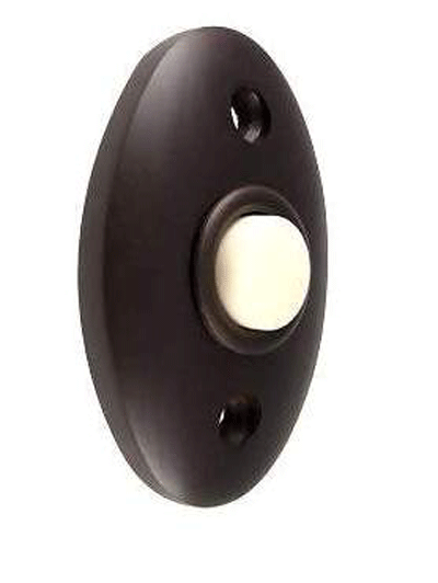 2 3/8 Inch Solid Brass Door Bell Button (Flat Black Finish)